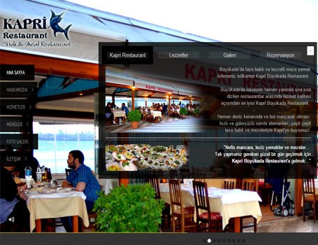 Büyükada Kapri Restaurant web sitesi yayınlandı